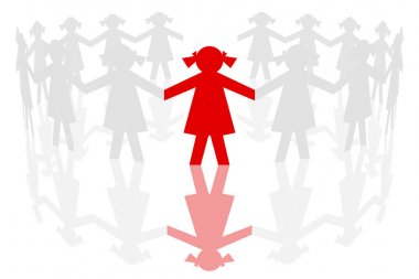 yuvarlak kırmızı lider kadın