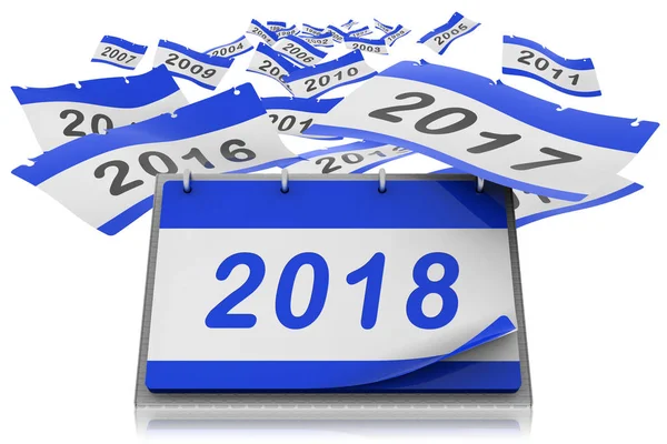 Hojas año calendario 2018 - Ilustración 3D —  Fotos de Stock