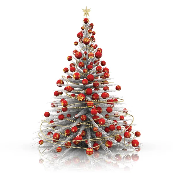 Χριστουγεννιάτικη διακόσμηση. Χριστουγεννιάτικο δέντρο - 3d απεικόνιση — Φωτογραφία Αρχείου