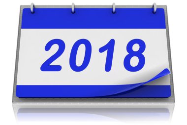   New Year's Eve, 2018 masa takvimi - 3d çizim 