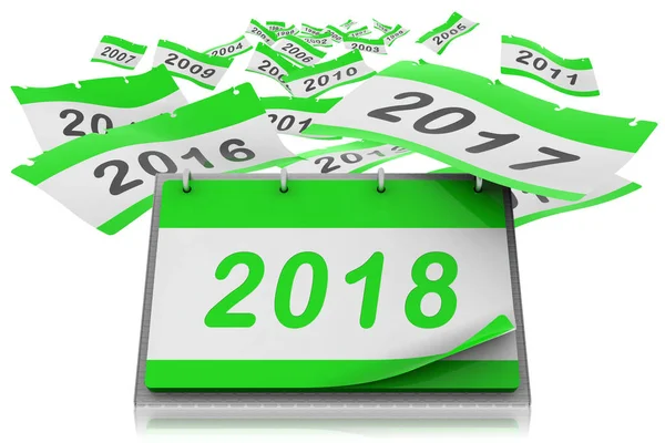 Hojas año calendario 2018 - Ilustración 3D —  Fotos de Stock