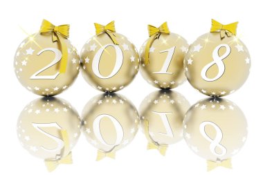 Yeni yıl 2018 Noel dekorasyon - 3d çizim