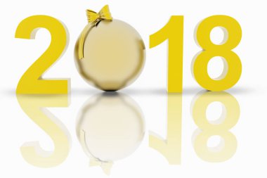   3D çizim - yeni yıl 2018 Noel dekorasyon 