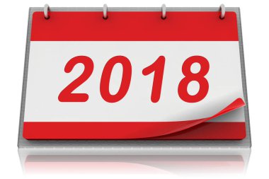   New Year's Eve, 2018 masa takvimi - 3d çizim 