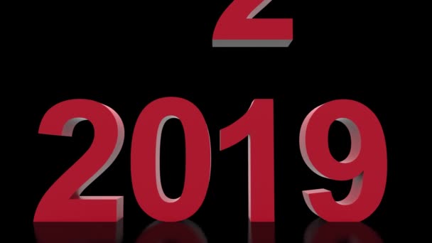 Videos Illustration New Year 2020 Slowly Year 2020 Takes Place — Stock Video