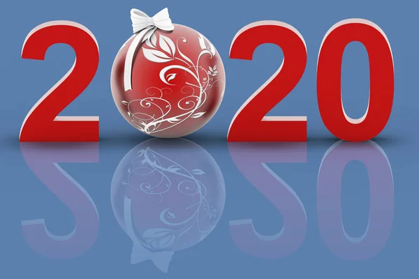 Ano Novo 2020 Ano Novo 2020 Números Com Decoração Natal — Fotografia de Stock