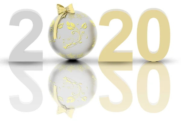 Año Nuevo 2020 Año Nuevo 2020 Números Con Decoración Navideña —  Fotos de Stock