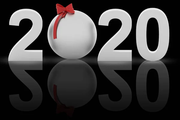 New Year 2020. New Year 2020 in numbers and with Christmas decoration