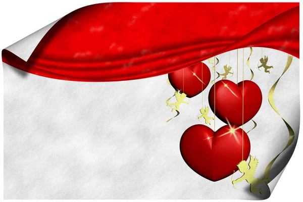Tarjeta Felicitación Corazones Amor San Valentín —  Fotos de Stock