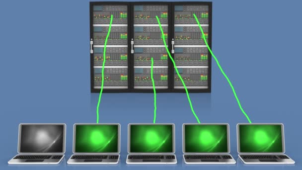 Vídeos Ilustração Dados Computador Servidor Conexão Armazenamento Dados Computador Aplicativos — Vídeo de Stock