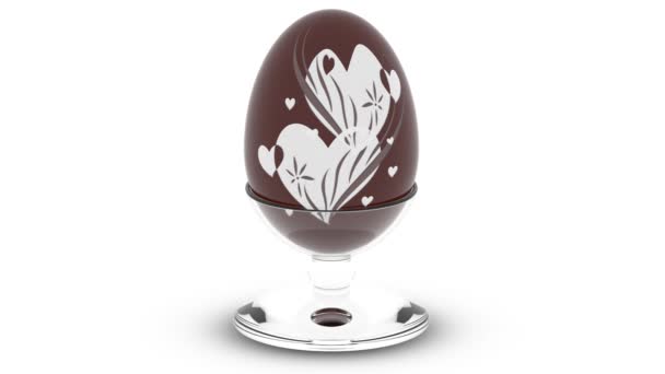 Videolar Boyutlu Illüstrasyon Çikolatalı Paskalya Yumurta Çarkı Çeşitli Dekorasyonları Gösteriyor — Stok video