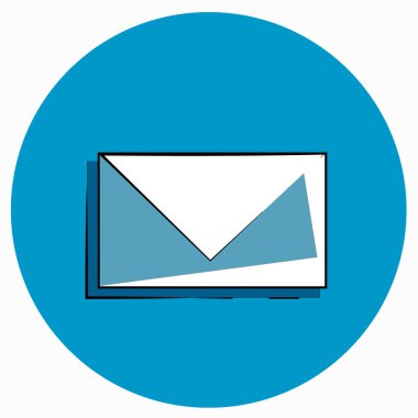 Zarf simgesi modada düz dizayn edildi. Vektör illüstrasyonu. Eps 10.