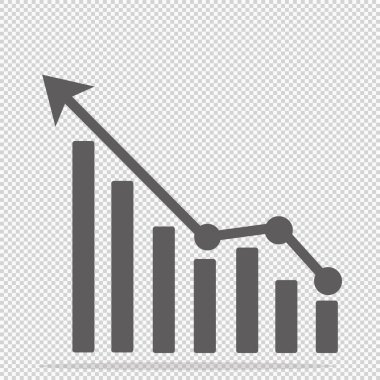 Artan para büyüme ikonu, gelişen pazarlama, beyaz arka planda ince çizgi sembolü - düzenlenebilir felç. Vektör illüstrasyon eps10