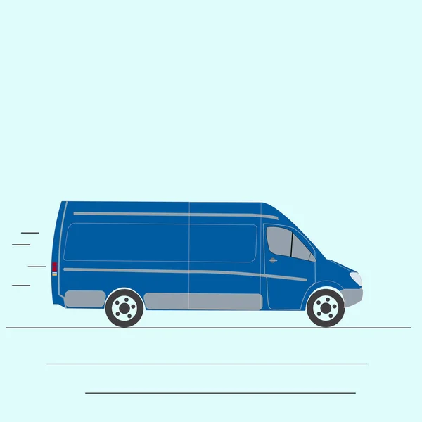 Delivery Van Vehicle Cargo Transportation Express Delivery Service Flat Vector — 스톡 벡터