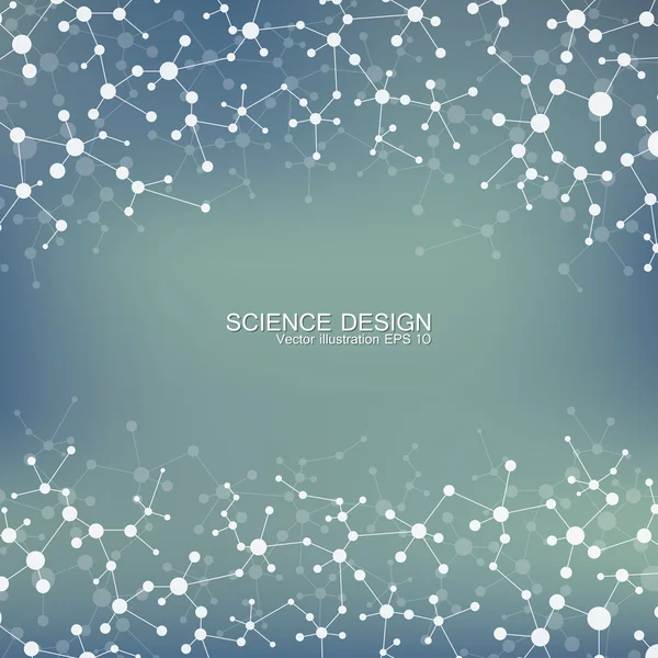 Struktura cząsteczki Dna i neuronów. Strukturalnych atom. Związki chemiczne. Medycyna, nauki, koncepcji technologii. Geometryczne streszczenie tło. Ilustracja wektorowa dla projektu. — Wektor stockowy