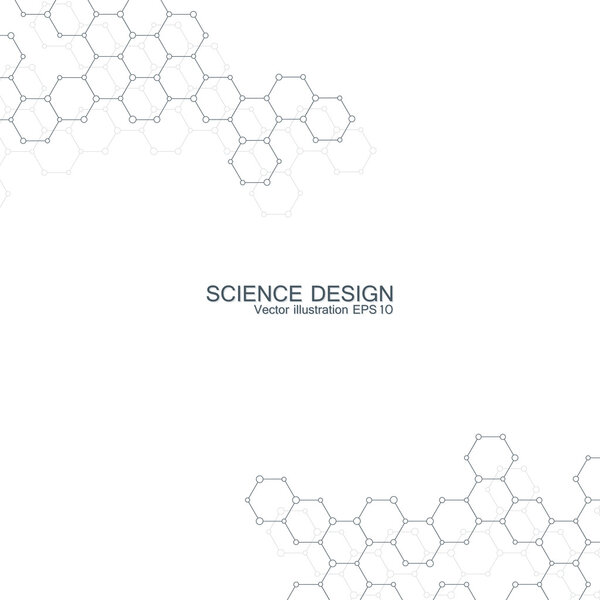 Structure molecule of DNA and neurons. Structural atom. Chemical compounds. Medicine, science, technology concept. Geometric abstract background. Vector illustration for your design.