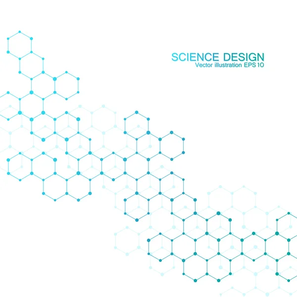 Struktur-molekyl Dna och nervceller. Strukturella atom. Kemiska föreningar. Medicin, vetenskap, teknik-konceptet. Geometriska abstrakt bakgrund. Vektorillustration för din design. — Stock vektor