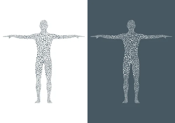 Μόριο δομή του ανθρώπου. Αφηρημένο μοντέλο ανθρώπινου σώματος Dna. Ιατρικής, επιστήμης και τεχνολογίας. Επιστημονικό φορέα για το σχεδιασμό σας. — Διανυσματικό Αρχείο