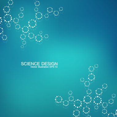 Structure molecule of DNA and neurons. Structural atom. Chemical compounds. Medicine, science, technology concept. Geometric abstract background. Vector illustration for your design. clipart