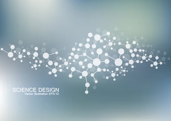 Estructura de la molécula de ADN y neuronas. Átomo estructural. Compuestos químicos. Medicina, ciencia, concepto tecnológico. Fondo abstracto geométrico. Ilustración vectorial para su diseño . — Vector de stock