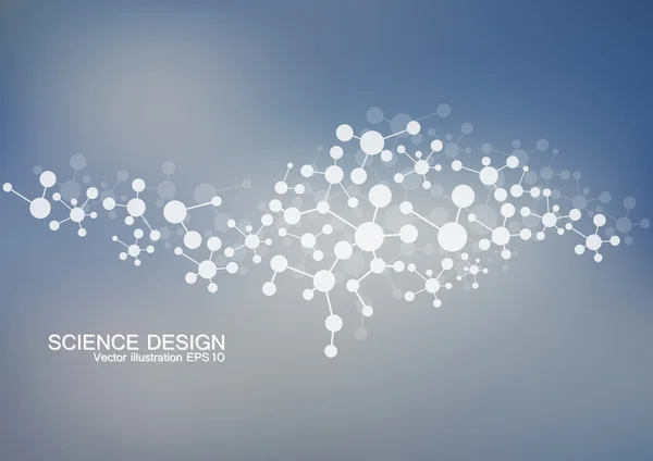 Structure molécule d'ADN et de neurones. L'atome structurel. Composés chimiques. Médecine, science, concept technologique. Fond abstrait géométrique. Illustration vectorielle pour votre design . — Image vectorielle