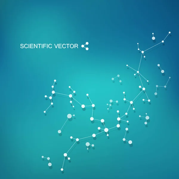 Struktura cząsteczki Dna i neuronów. Strukturalnych atom. Związki chemiczne. Medycyna, nauki, koncepcji technologii. Geometryczne streszczenie tło. Ilustracja wektorowa dla projektu. — Wektor stockowy