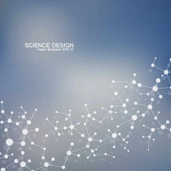 Struktur-molekyl Dna och nervceller. Strukturella atom. Kemiska föreningar. Medicin, vetenskap, teknik-konceptet. Geometriska abstrakt bakgrund. Vektorillustration för din design. — Stock vektor