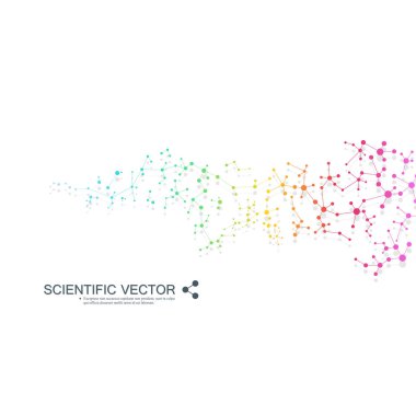 Dna ve nöronlar yapısı molekül. Yapısal atom. Kimyasal bileşikler. Tıp, bilim, teknoloji kavramı. Geometrik arka plan. Vektör çizim tasarımınız için.