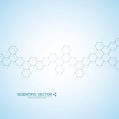 Dna ve nöronlar yapısı molekül. Yapısal atom. Kimyasal bileşikler. Tıp, bilim, teknoloji kavramı. Geometrik arka plan. Vektör çizim tasarımınız için.