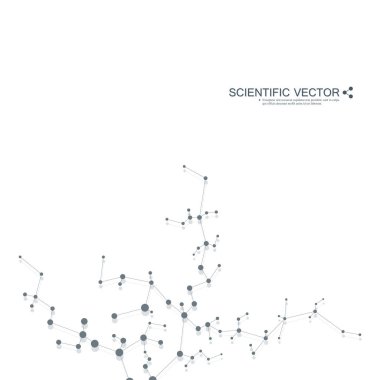 Dna ve nöronlar yapısı molekül. Yapısal atom. Kimyasal bileşikler. Tıp, bilim, teknoloji kavramı. Geometrik arka plan. Vektör çizim tasarımınız için.