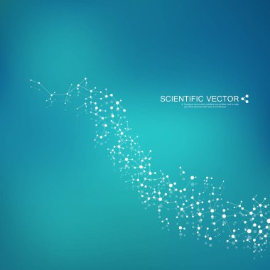 Dna ve nöronlar yapısı molekül. Yapısal atom. Kimyasal bileşikler. Tıp, bilim, teknoloji kavramı. Geometrik arka plan. Vektör çizim tasarımınız için.