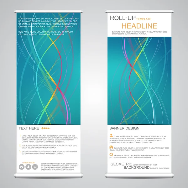 Oprollen, verticale banner voor presentatie en publicatie. Abstracte achtergrond. — Stockvector