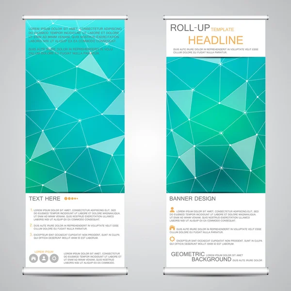 Roll up banner pionowy dla prezentacji i publikacji. Streszczenie tło. — Wektor stockowy