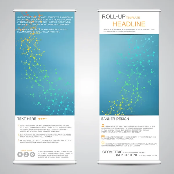 Oprollen, verticale banner voor presentatie en publicatie. Abstracte achtergrond. — Stockvector