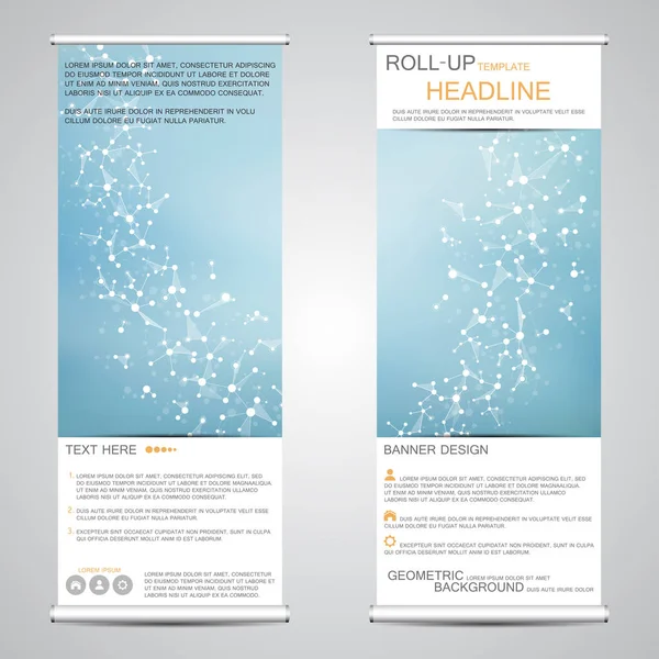 Oprollen, verticale banner voor presentatie en publicatie. Abstracte achtergrond. — Stockvector