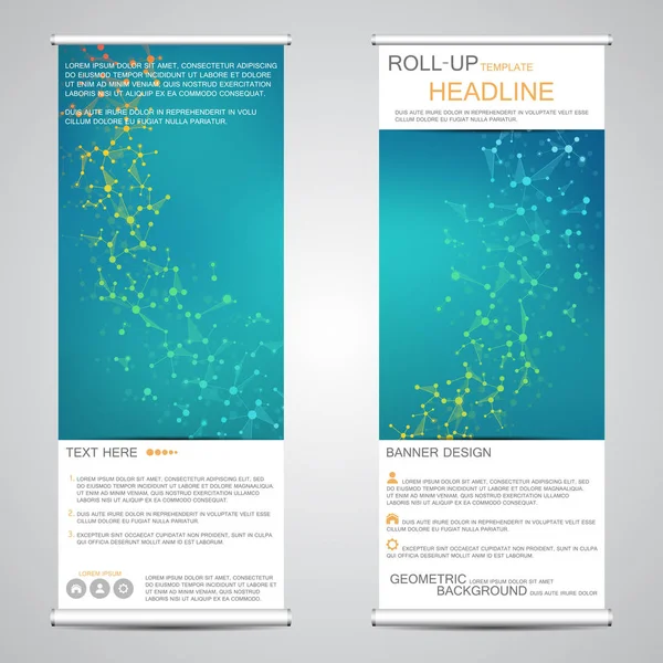 Oprollen, verticale banner voor presentatie en publicatie. Abstracte achtergrond. — Stockvector