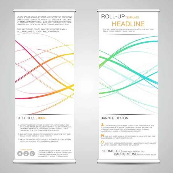 Roll up banner pionowy dla prezentacji i publikacji. Streszczenie tło. — Wektor stockowy