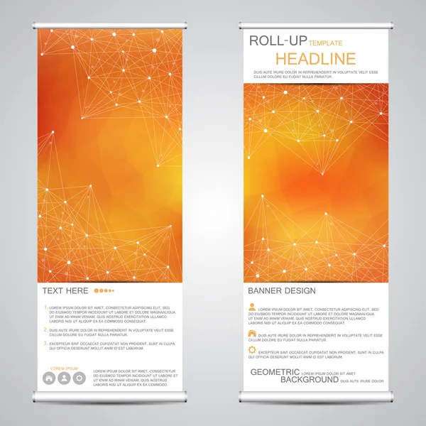 Roll up, banner vertical para apresentação e publicação. Contexto abstrato . — Vetor de Stock
