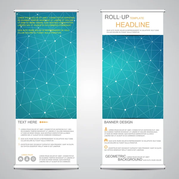 Oprollen, verticale banner voor presentatie en publicatie. Abstracte achtergrond. — Stockvector