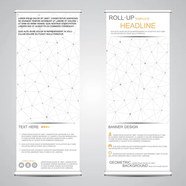 Roll-up, vertikales Banner zur Präsentation und Veröffentlichung. Abstrakter Hintergrund. — Stockvektor