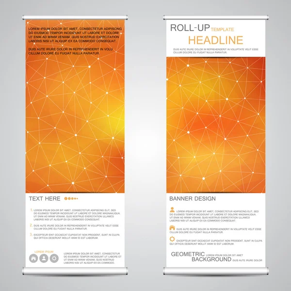 Oprollen, verticale banner voor presentatie en publicatie. Abstracte achtergrond. — Stockvector