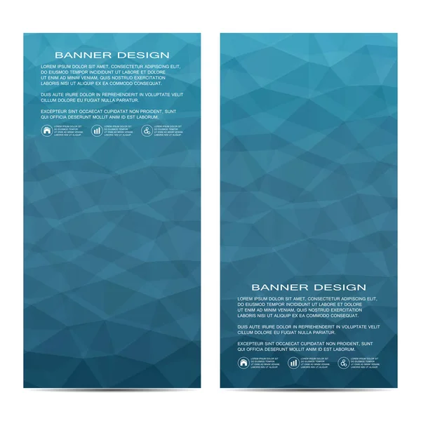 Conjunto de banderas verticales modernas con triángulos. Fondo abstracto geométrico. Plantillas de negocios y sitios web. Ilustración vectorial — Vector de stock