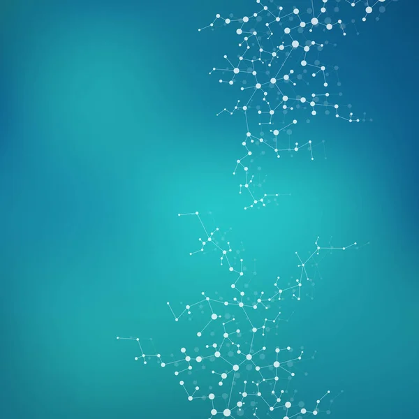 Strukturmolekül DNA und Neuronen, verbundene Linien mit Punkten, genetischen und chemischen Verbindungen, Illustration — Stockfoto