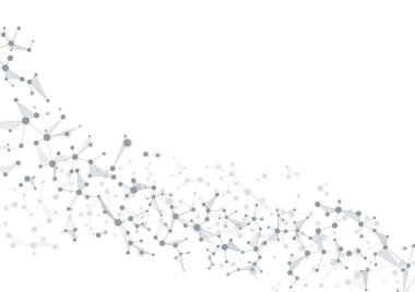 Molekül yapısı dna ve nöronlar, noktalar, genetik ve kimyasal bileşikler, illüstrasyon ile bağlantılı çizgilerin.