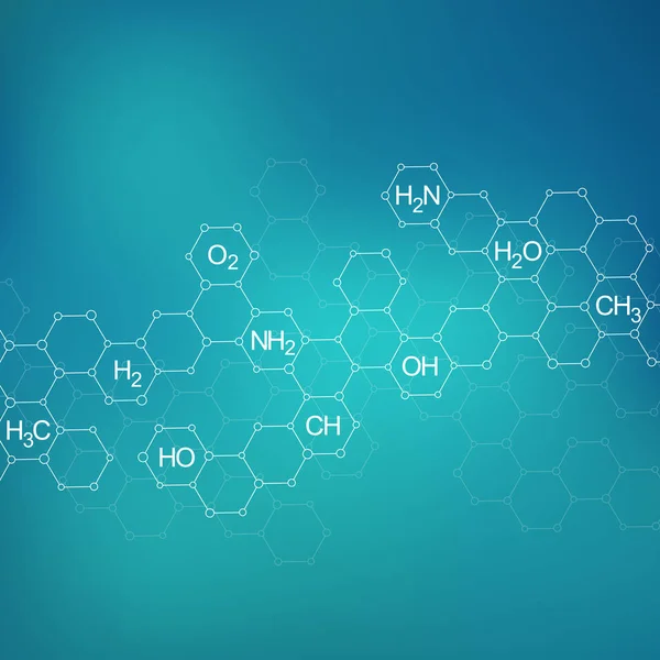 分子 dna，基因和化学化合物，插图 — 图库照片