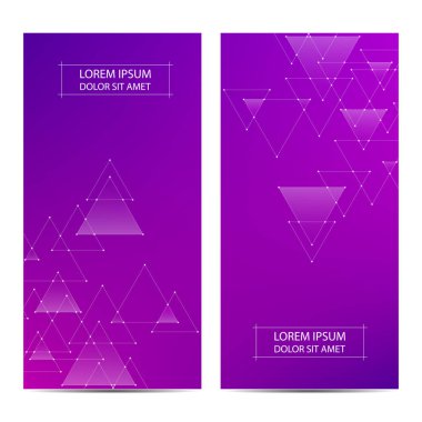 En az kapakları veya banner tasarımı. Geometrik arka plan bağlı çizgiler ve noktalar, vektör çizim ile.