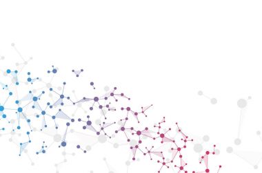 Molekül yapısı dna ve nöronlar, noktalar, genetik ve kimyasal bileşikler, illüstrasyon ile bağlantılı çizgilerin.
