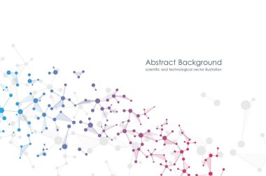 Soyut molekül arka plan, genetik ve kimyasal bileşikler, tıp, teknoloji veya bilimsel kavram vektör çizim