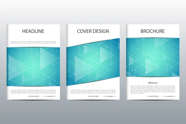 Abstrakter Vektor deckt Vorlagen ab. Broschüre Layout-Design, Dreiecke und polygonaler Hintergrund. — Stockvektor