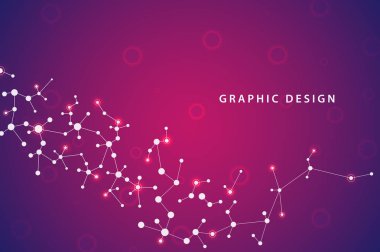 Soyut molekül arka plan, genetik ve kimyasal bileşikler, tıp, teknoloji veya bilimsel kavram vektör çizim